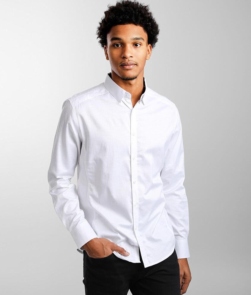 J.B. Holt Textured Athletic Stretch Shirt front view