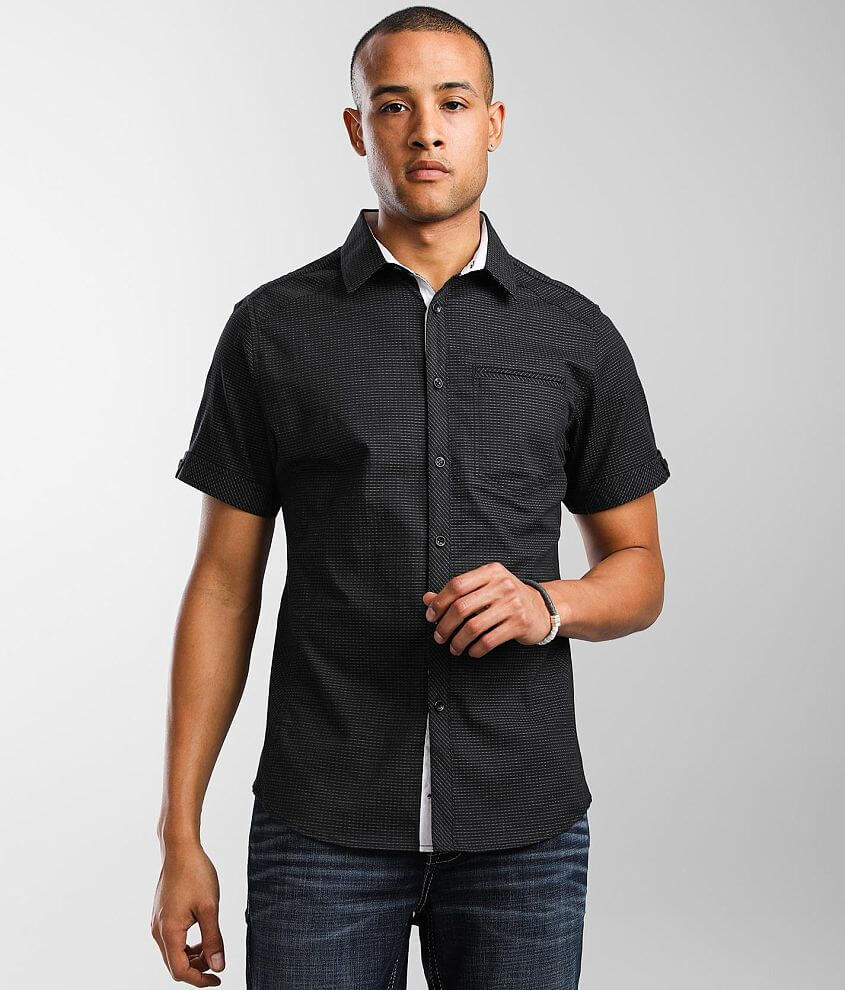 J.B. Holt Striped Standard Stretch Shirt - Men's Shirts in Black | Buckle