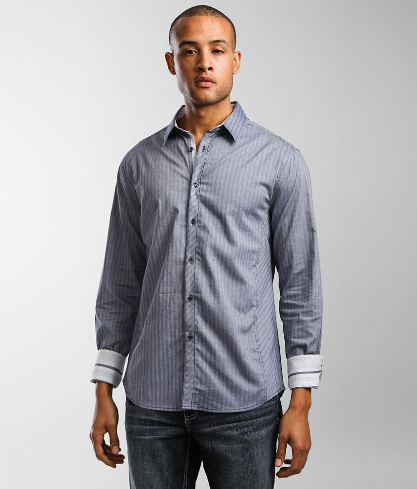 J.B. Holt Herringbone Athletic Stretch Shirt front view