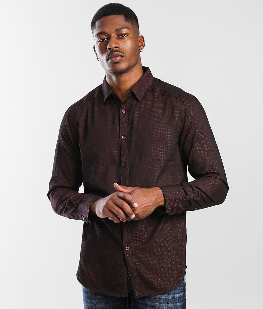 J.B. Holt Printed Standard Shirt - Men's Shirts in Burgundy | Buckle