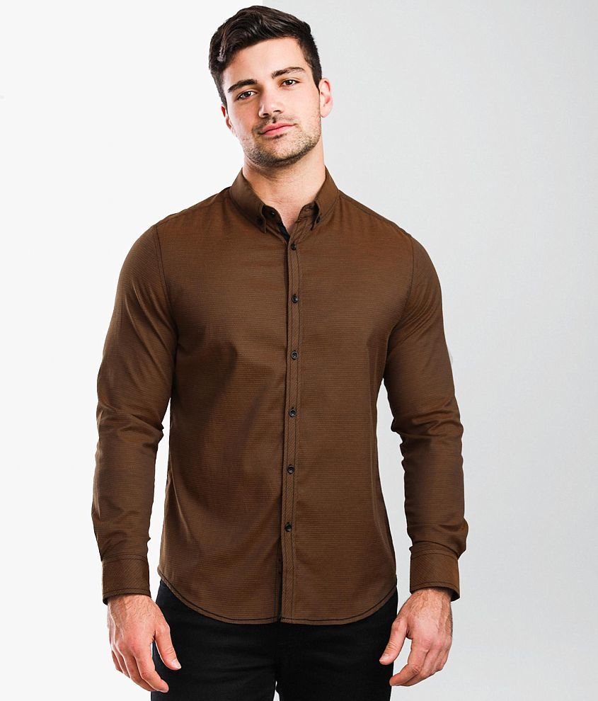 J.B. Holt Printed Athletic Stretch Shirt - Men's Shirts in Tobacco ...