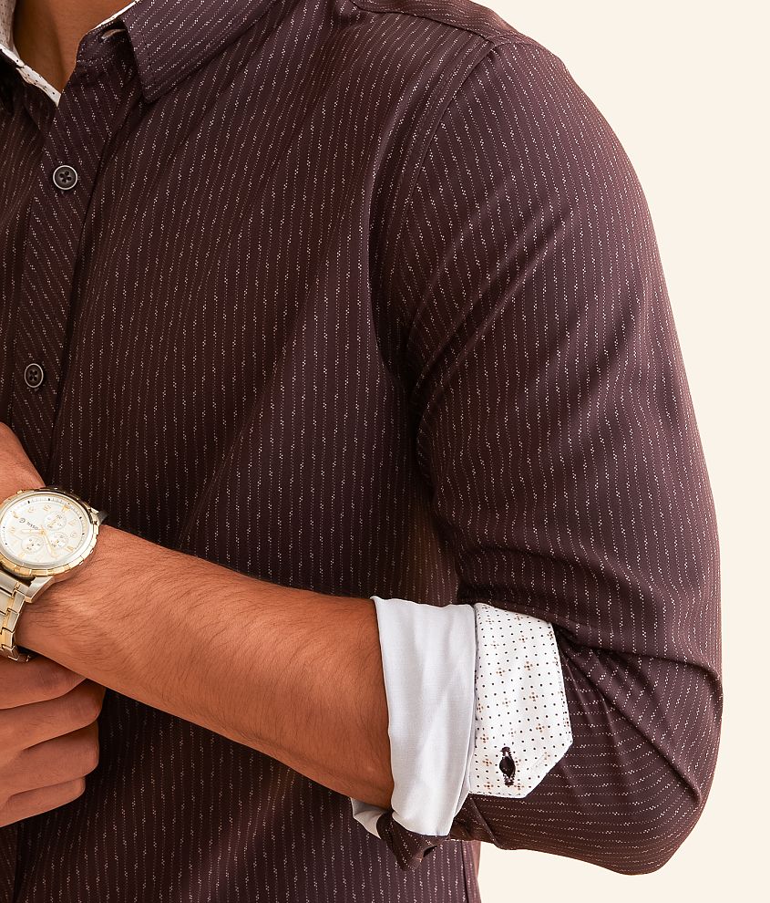 Stripe Tailored Performance Stretch Shirt