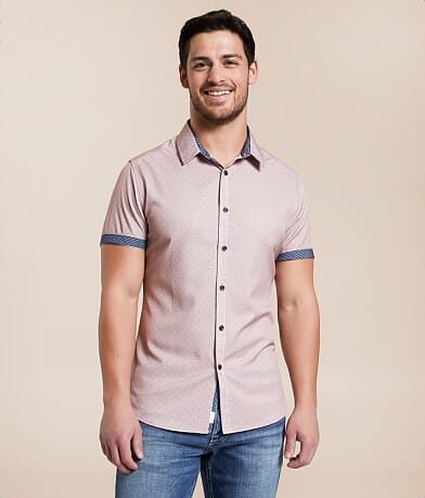 J.B. Holt Dot Tailored Performance Stretch Shirt front view