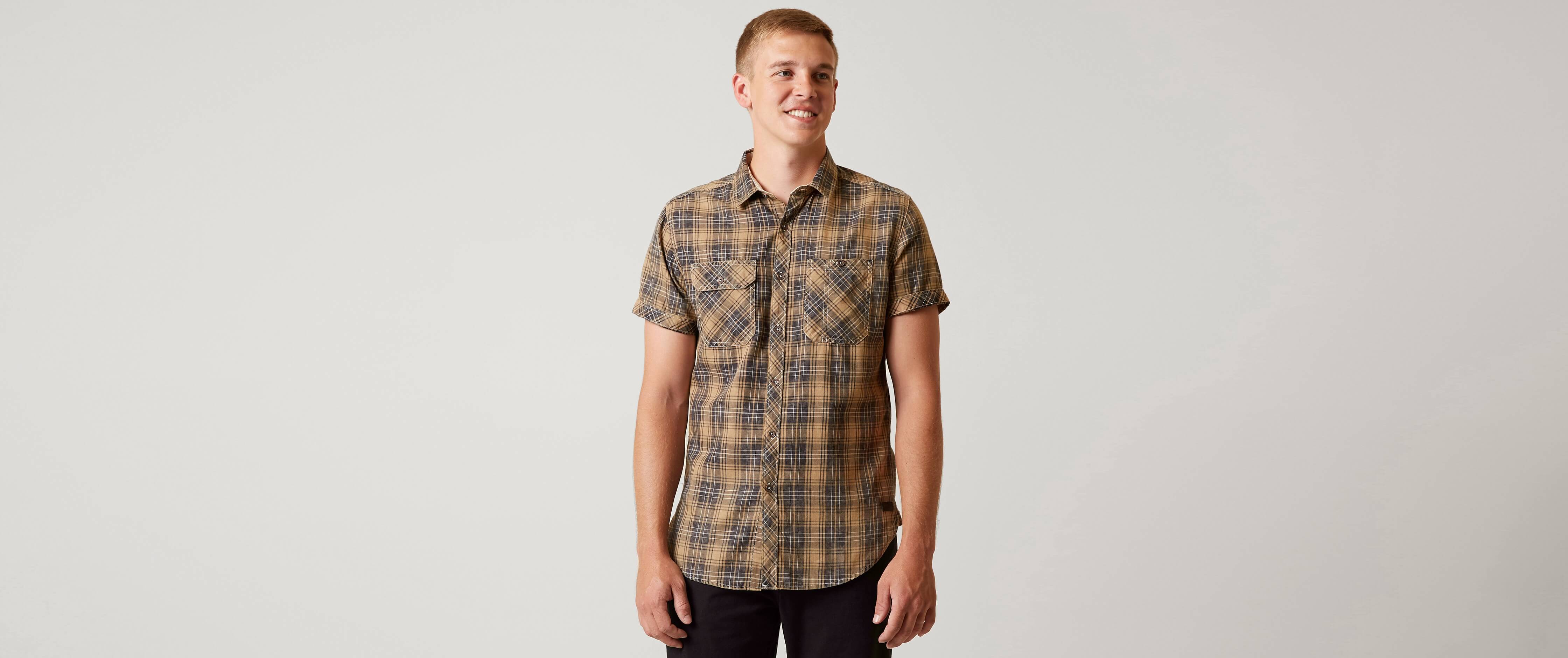 Outpost Makers Plaid Shirt Men's Shirts in Black Tan Buckle