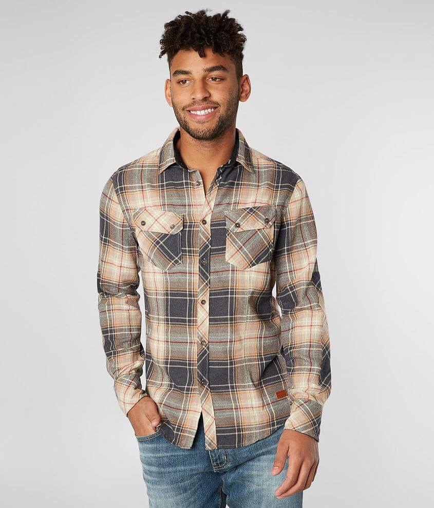 Outpost Makers Flannel Shirt - Men's Shirts in Charcoal Tan | Buckle