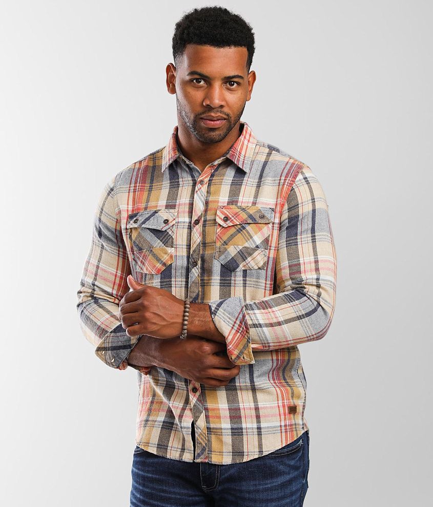 Outpost Makers Washed Flannel Shirt - Men's Shirts in Gold Navy | Buckle