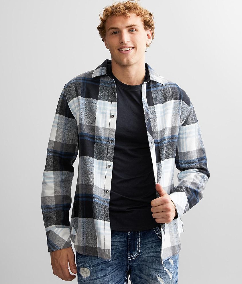 Outpost Makers Plaid Flannel Shirt - Orange/Brown Small, Men's