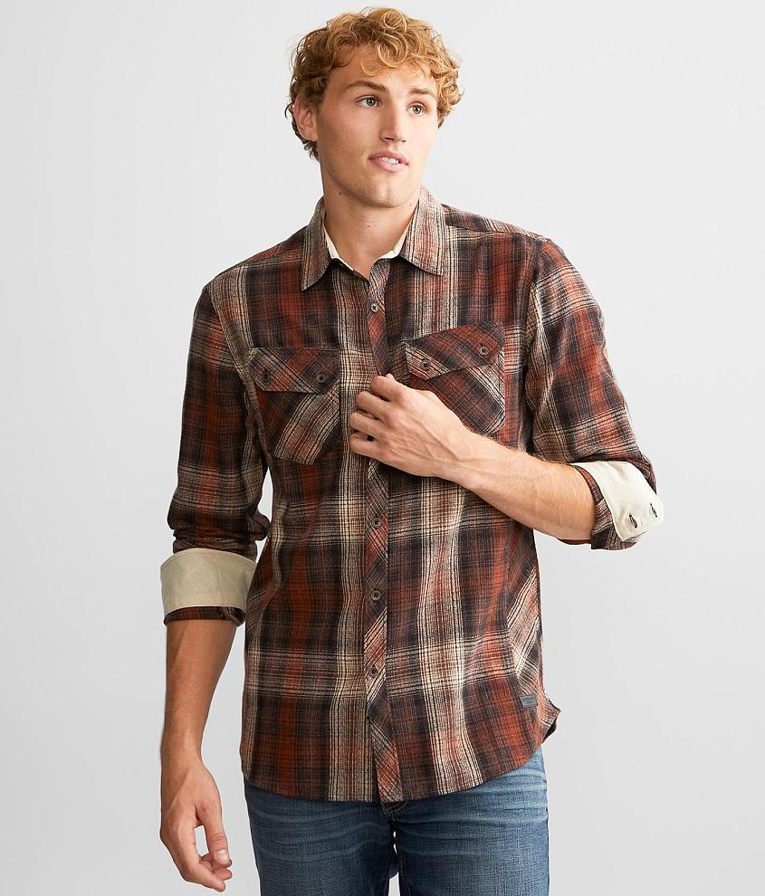 Outpost Makers Brushed Plaid Shirt - Men's Shirts in Rustic Brown | Buckle