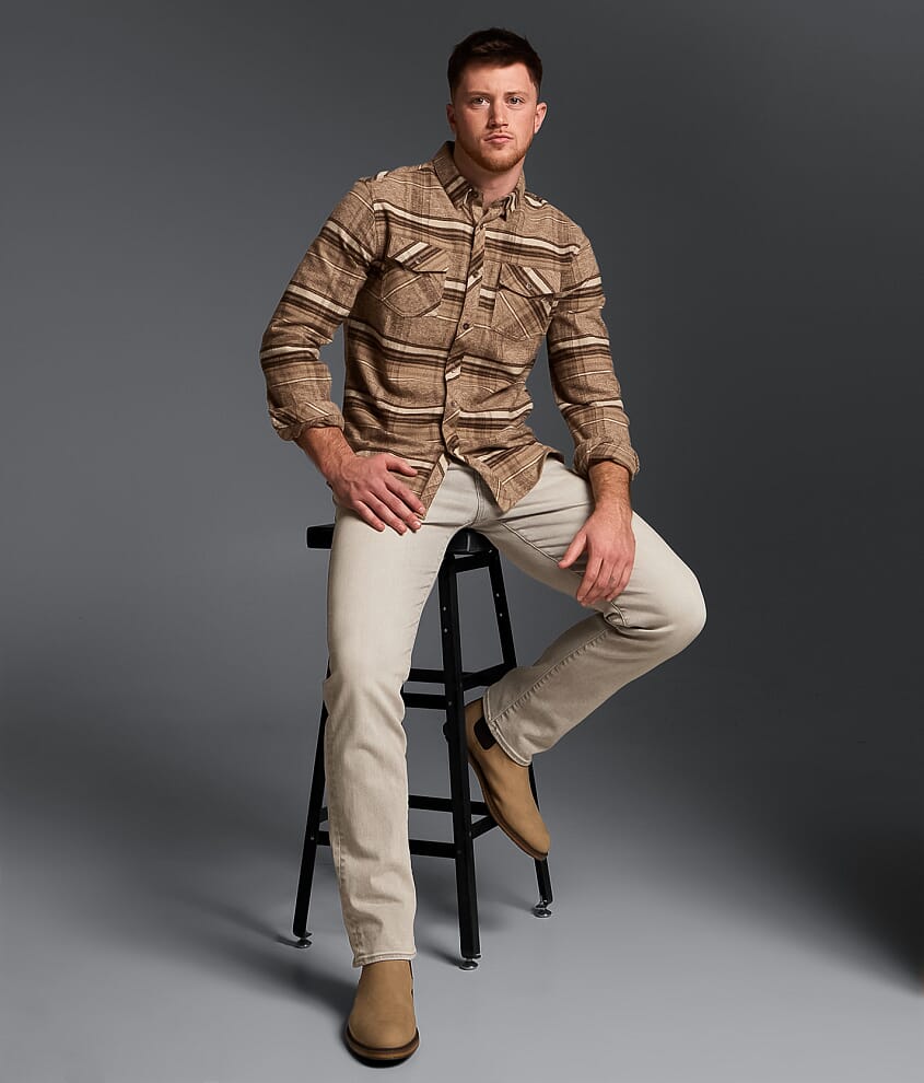 Brushed Plaid Athletic Stretch Shirt