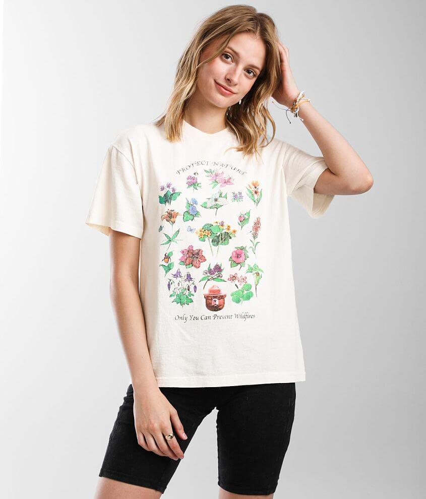 Desert Dreamer Smokey Bear Flowers T-Shirt front view