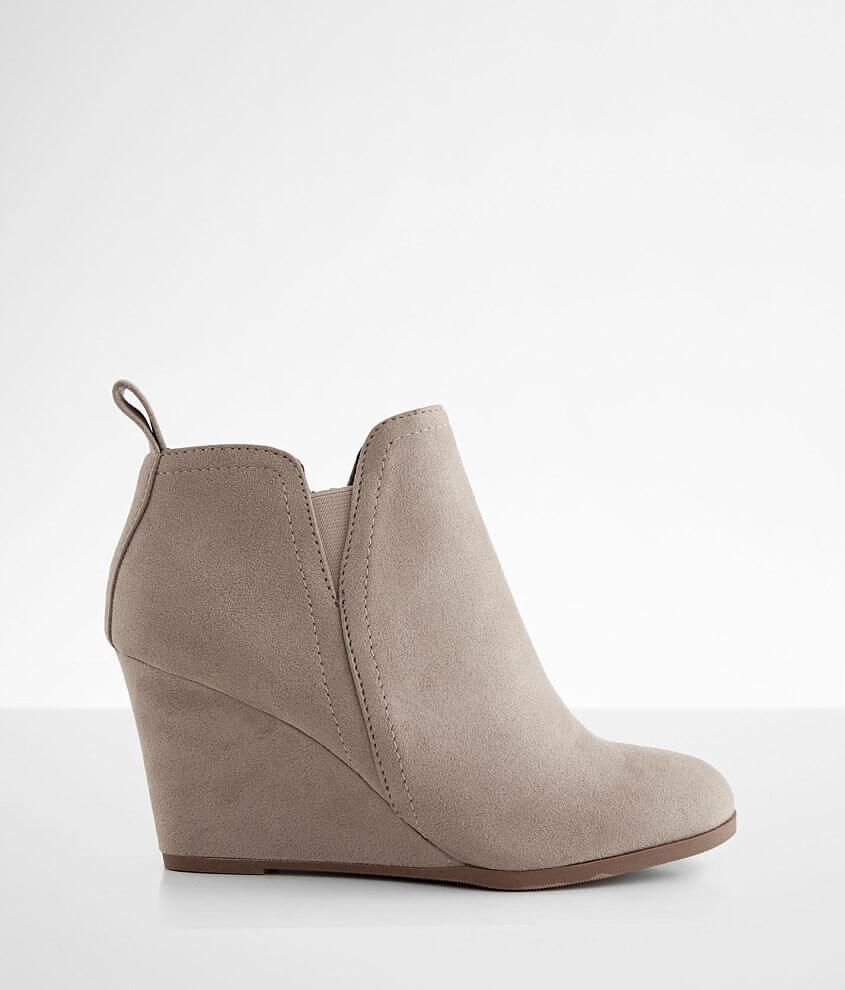 Soda Faux Suede Wedge Ankle Boot - Women's Shoes in Mid Taupe | Buckle