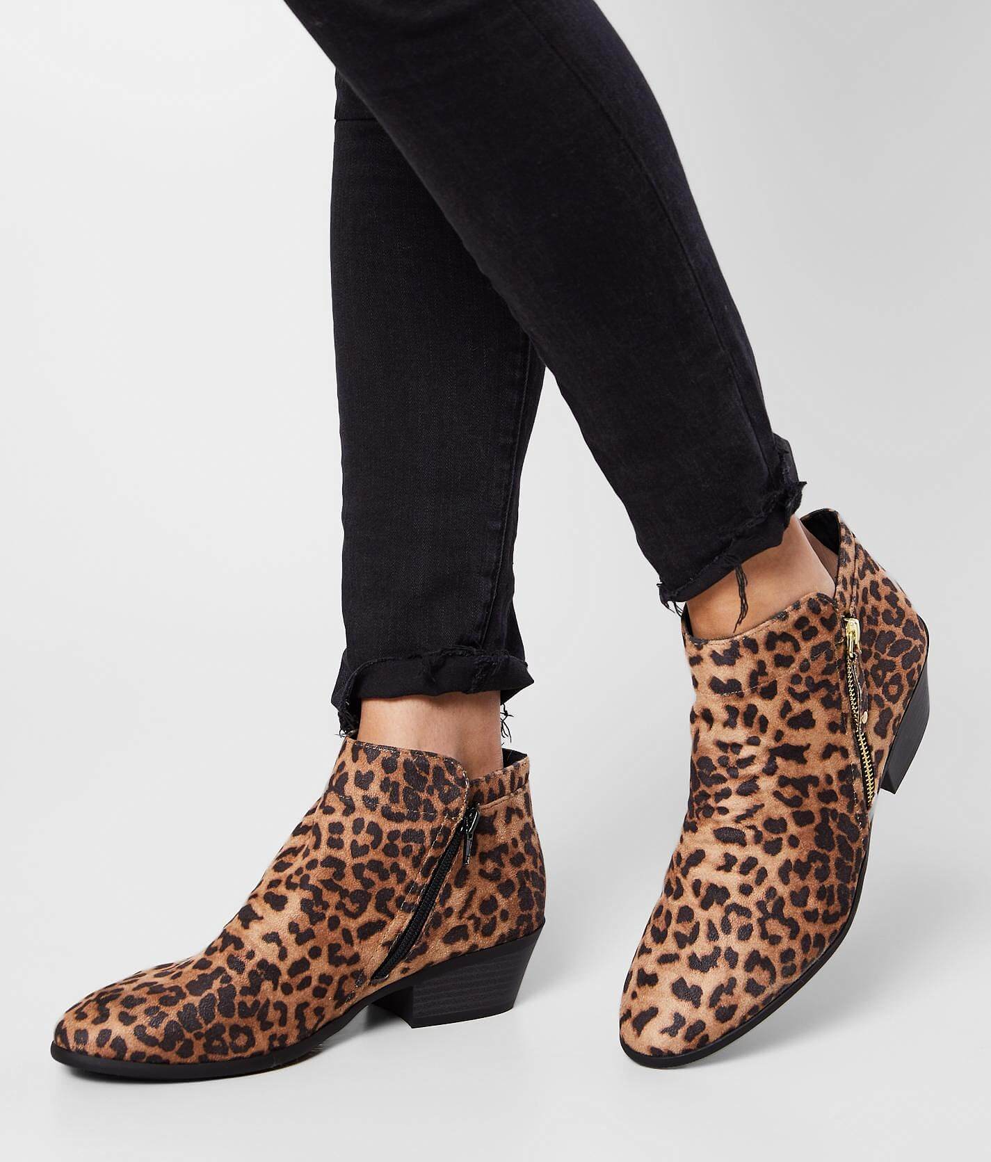 animal print short boots