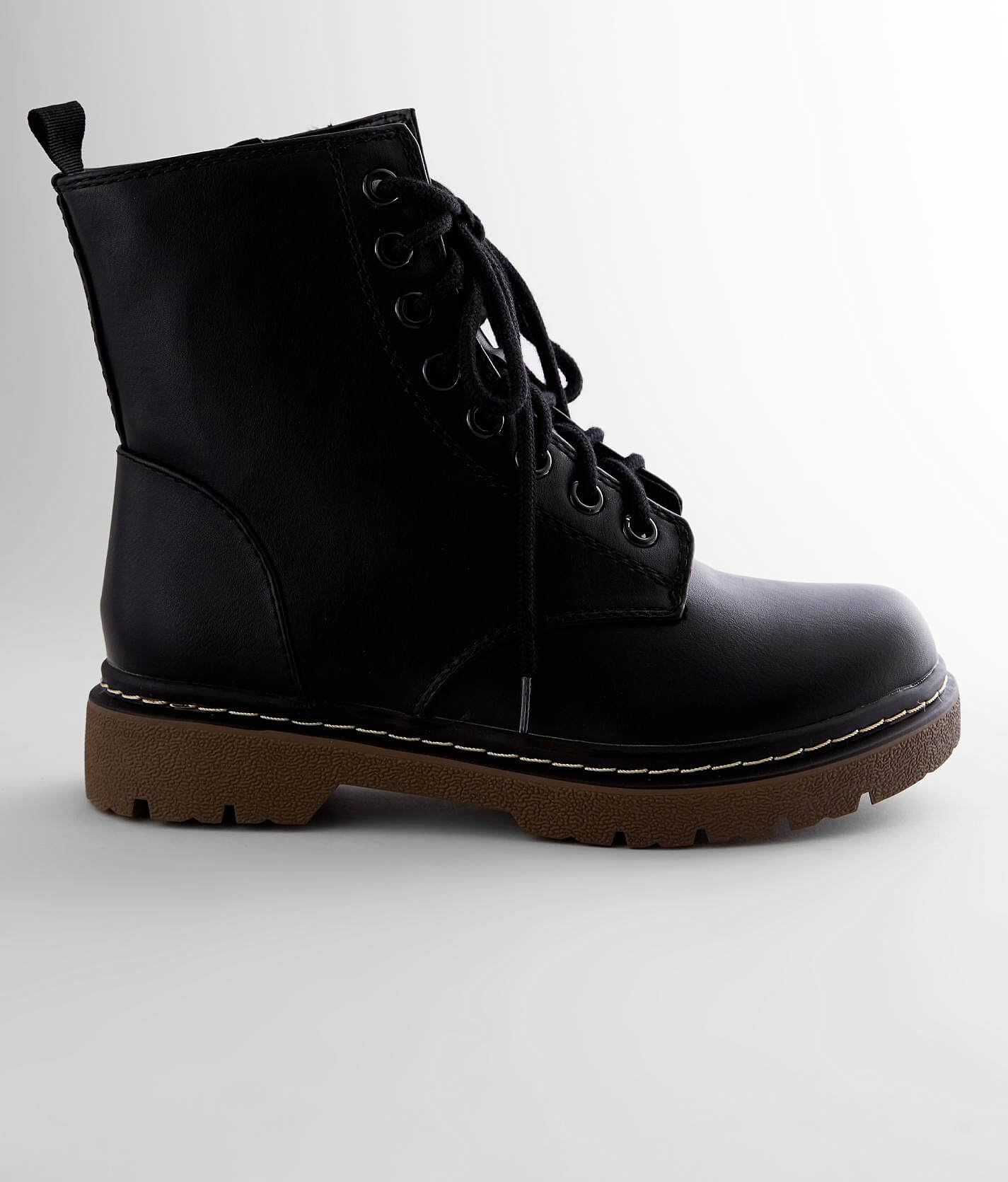 soda black combat boots
