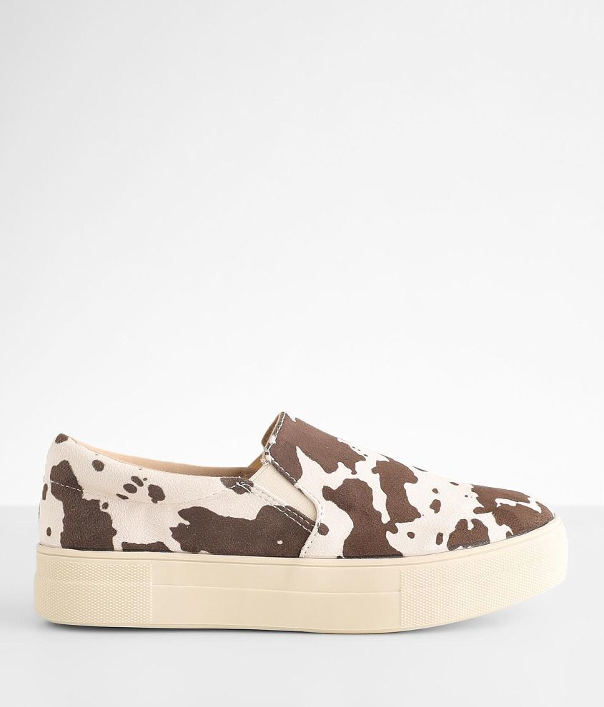 Soda Hike Cow Print Shoe front view
