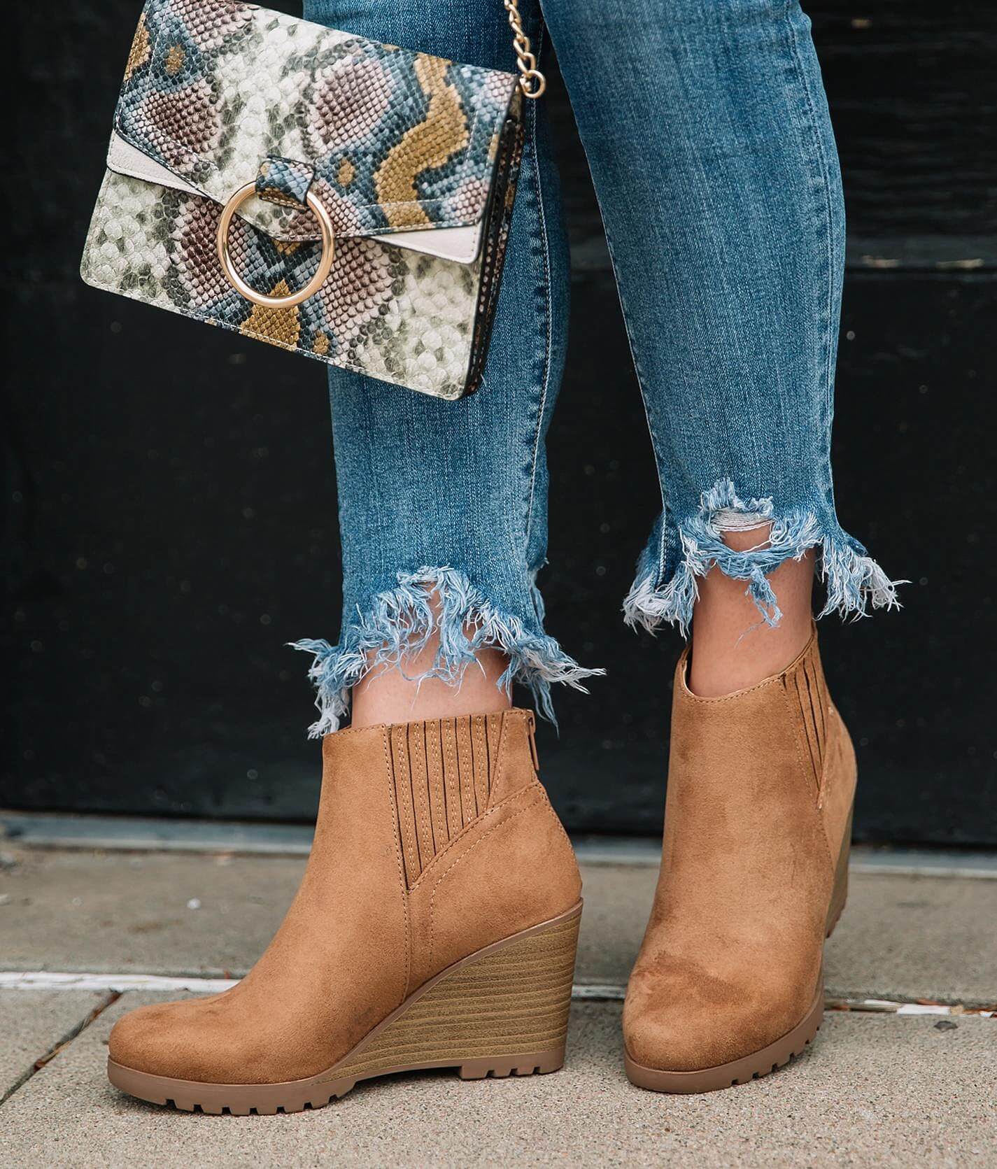 tan wedge ankle boots