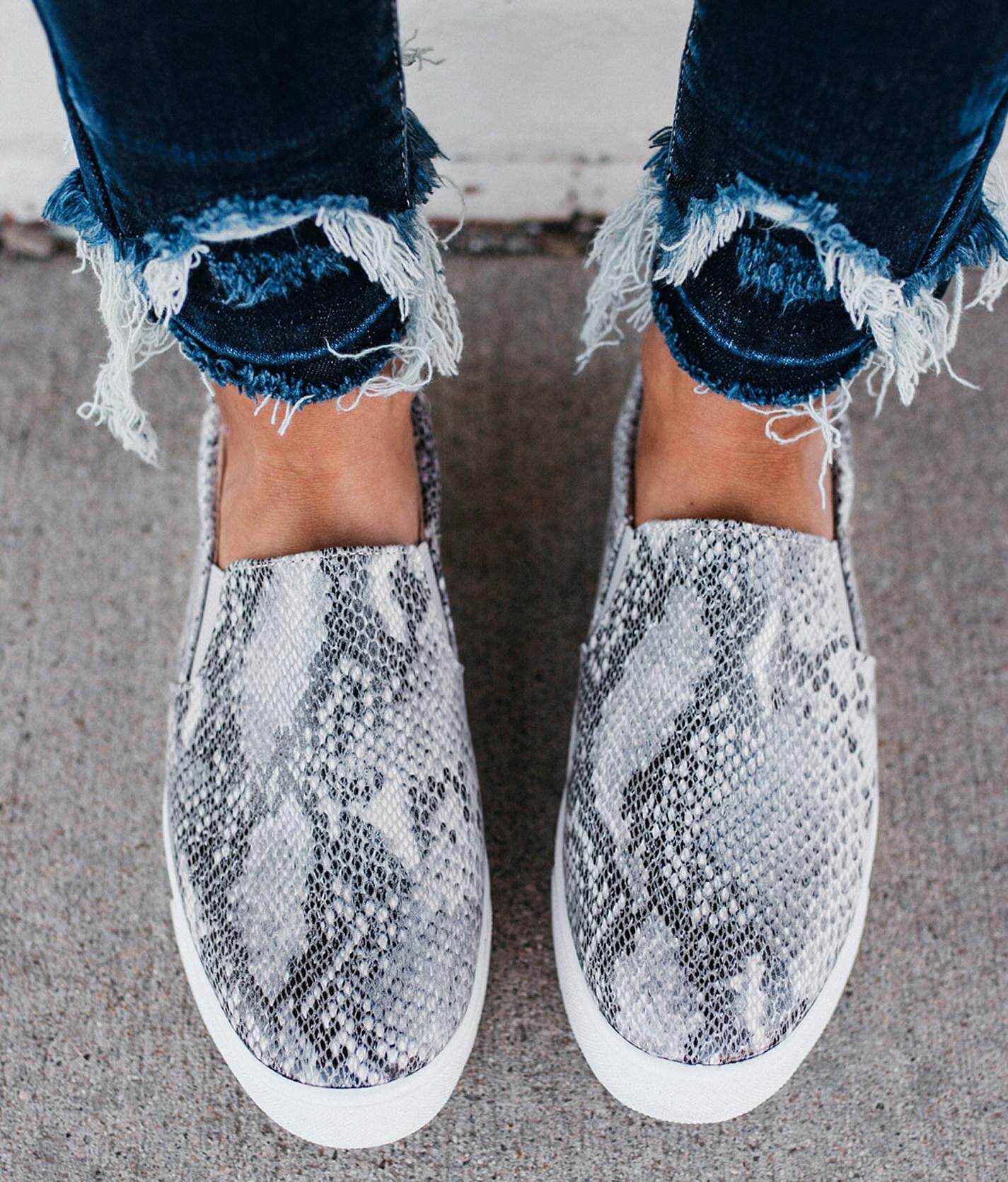 snakeskin slip on