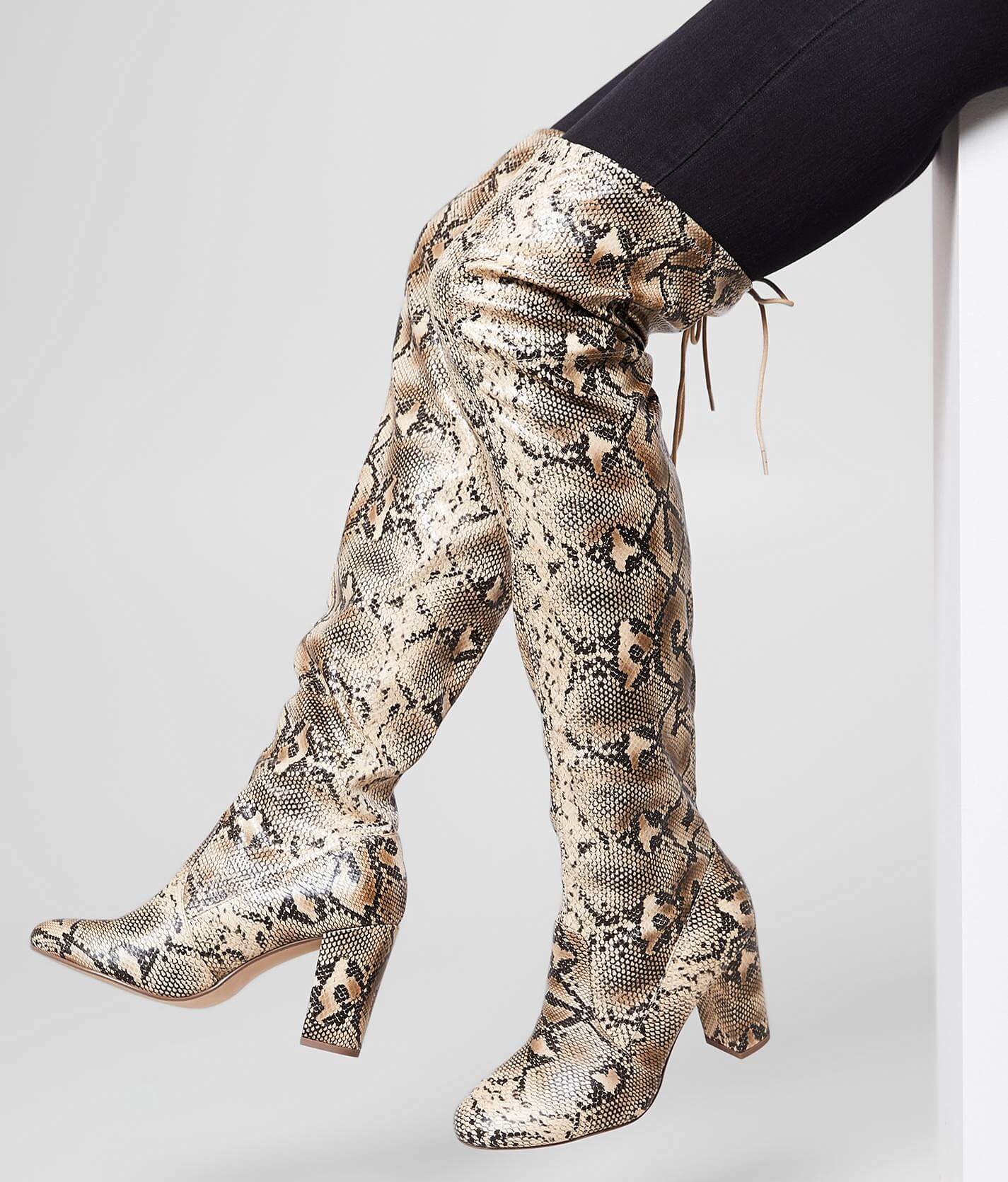 over the knee python boots