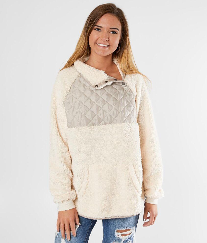 Asymmetrical best sale sherpa pullover