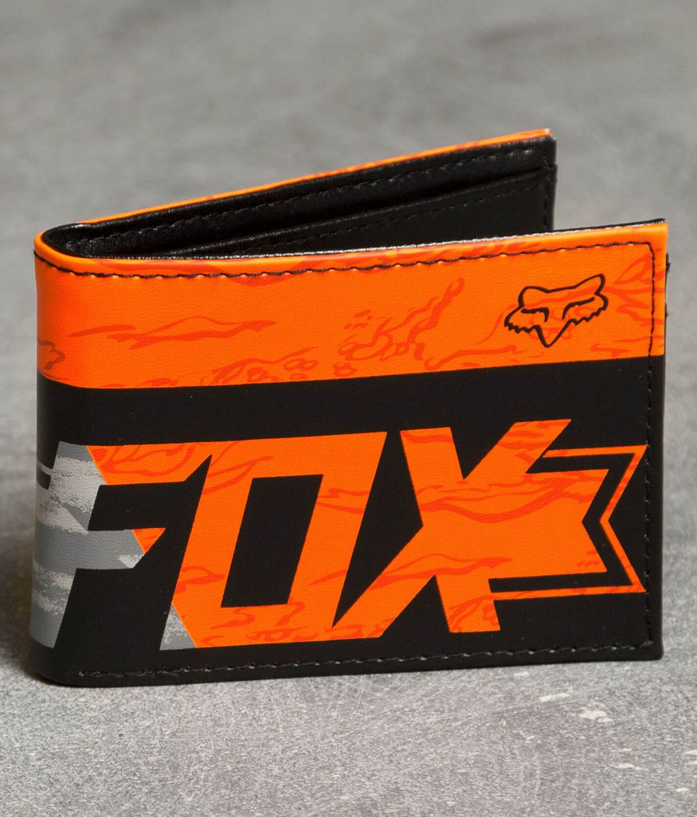 Fox Crackling Wallet - Men's Bags in Black Orange