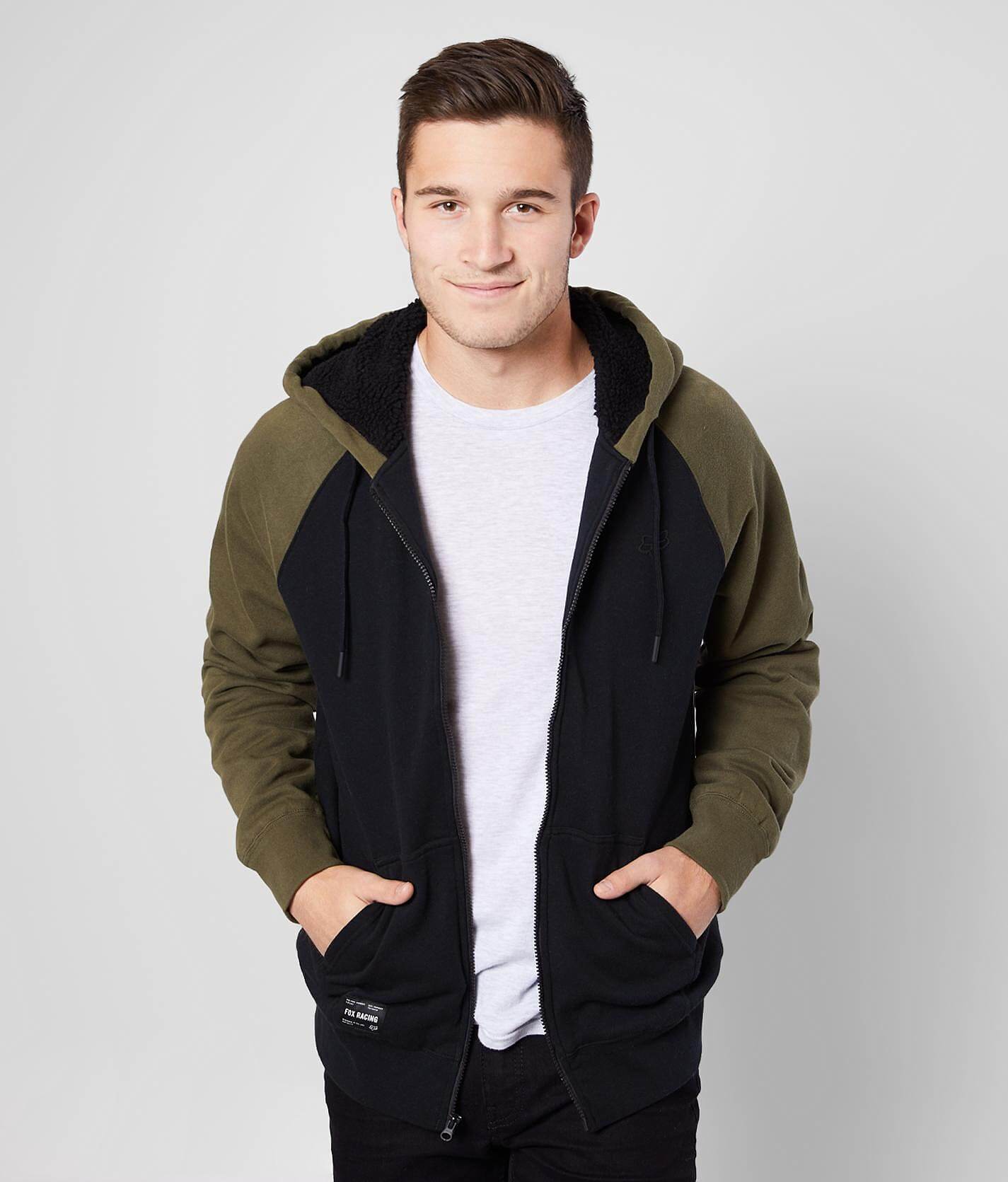 fox hooded sweatshirt green