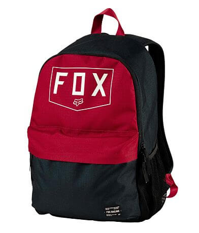 backpack with red fox logo