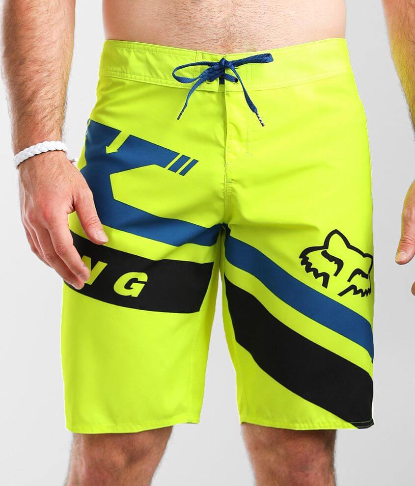 Fox Wrapped Rigid Boardshort - Men's Swimwear in Flo Yellow | Buckle