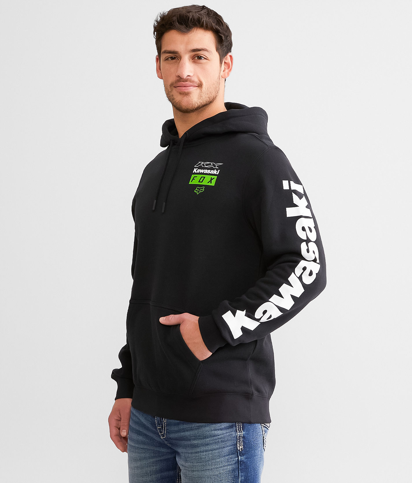 Fox Kawasaki Hooded Sweatshirt - Men's Sweatshirts in Black | Buckle