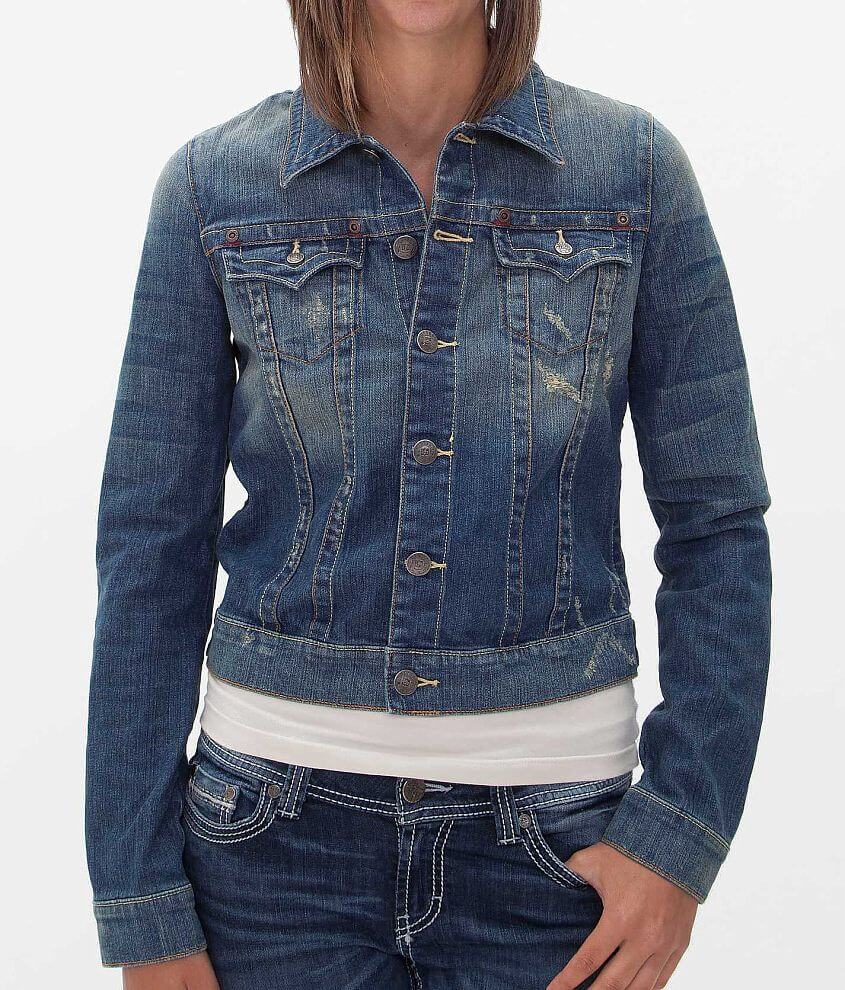 NWT Hush Boutique Womens Denim Trucker jacket Buckles S SMALL factory