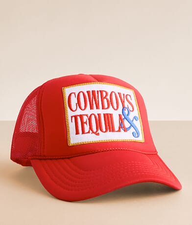 Friday Feelin' Cowboys & Tequila Trucker Hat front view