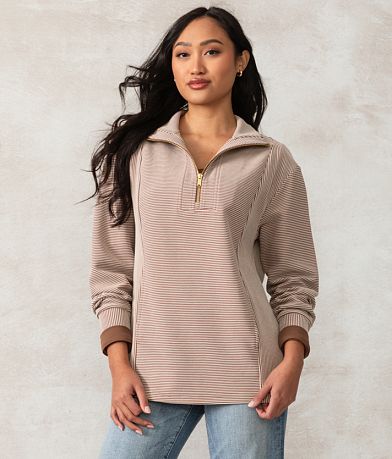 Buckle Black Meadow Quarter Zip Pullover front view