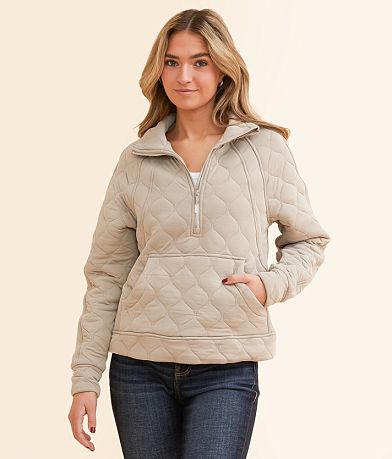Buckle Black Bristol Quarter Zip Pullover front view
