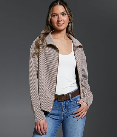 Buckle Black Meadow Striped Jacket front view
