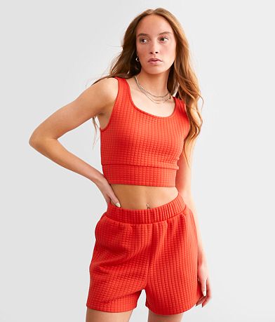 Gilded Intent Quilted Stitch Cropped Tank Top front view