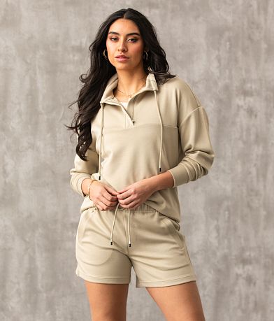 Varley Cavello Longline Sweat Taupe Marl - ShopperBoard