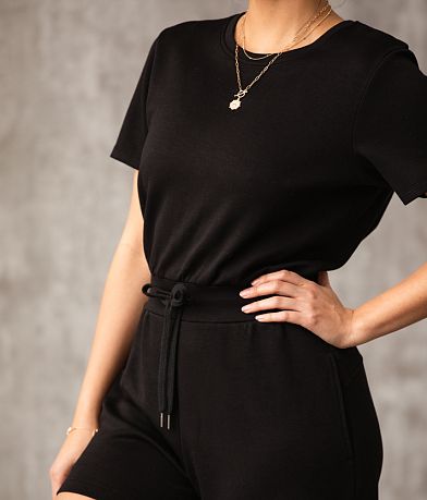 Buckle Black Athleisure Romper MISC_DETAIL_1