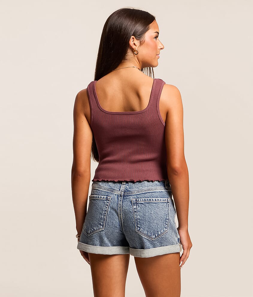 Square Neck Cropped Tank Top - thumbnail 2