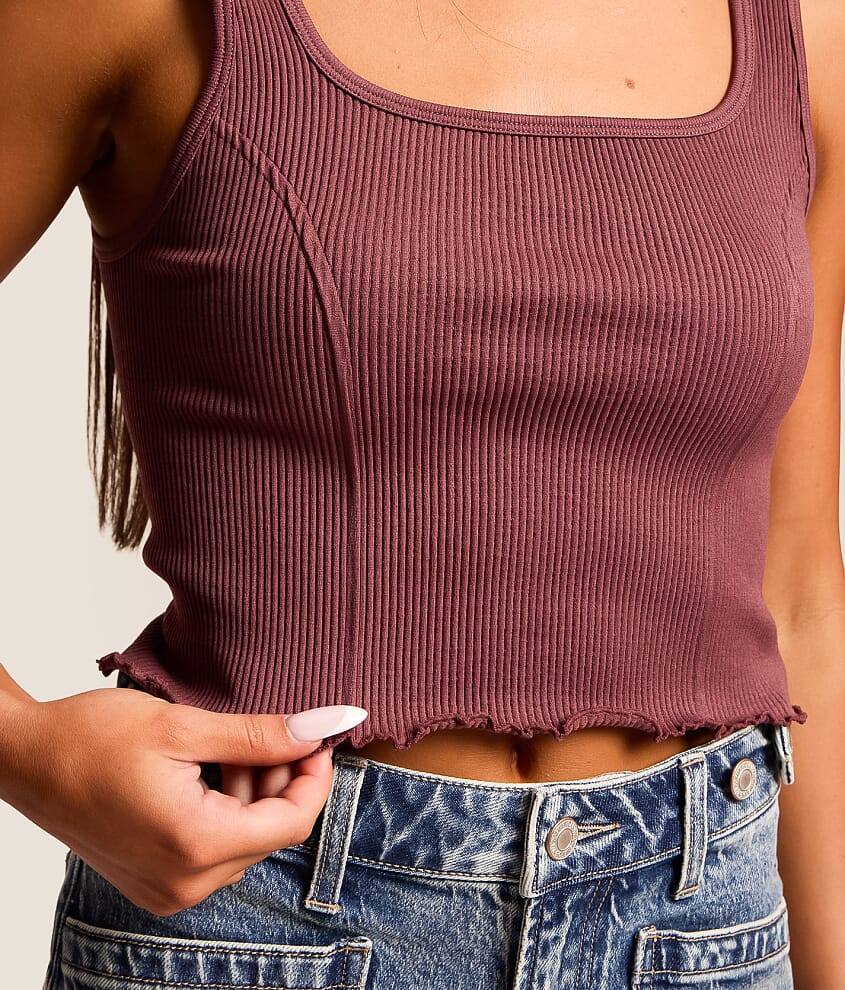 Square Neck Cropped Tank Top