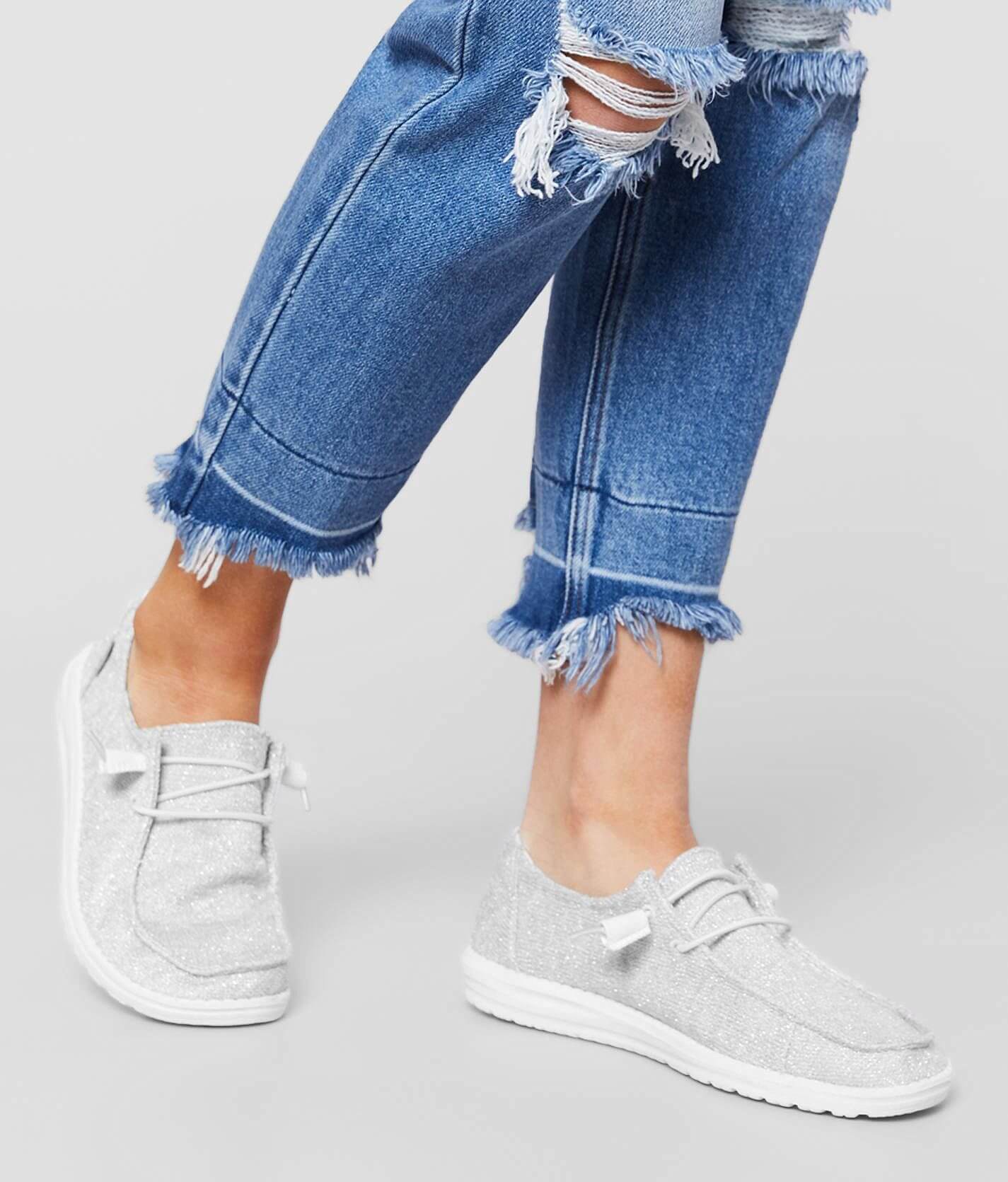 Hey Dude Wendy Stretch Shoe - Women's Shoes in Silver | Buckle