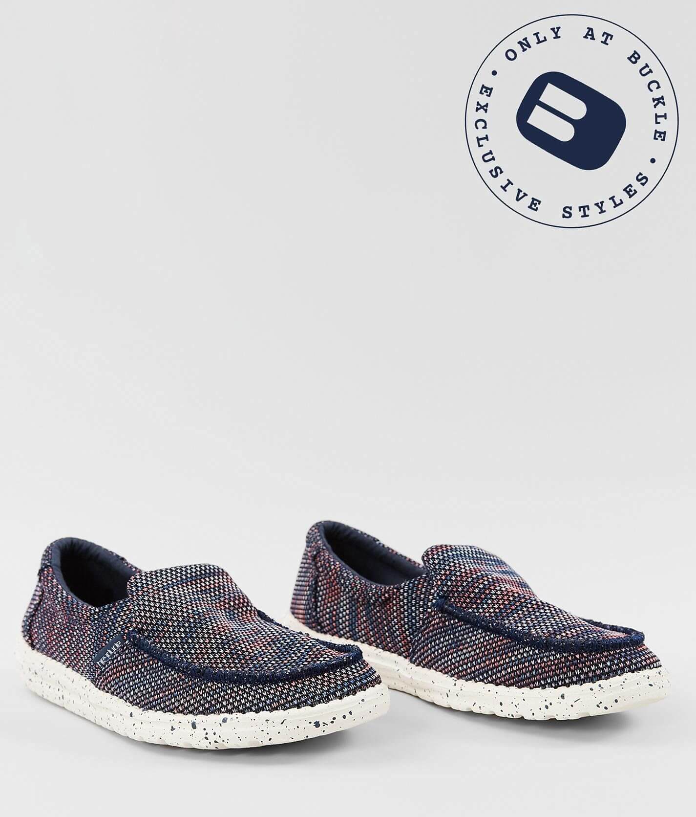 Hey Dude Misty Sox Shoe Women's Shoes in Blue Orange Buckle