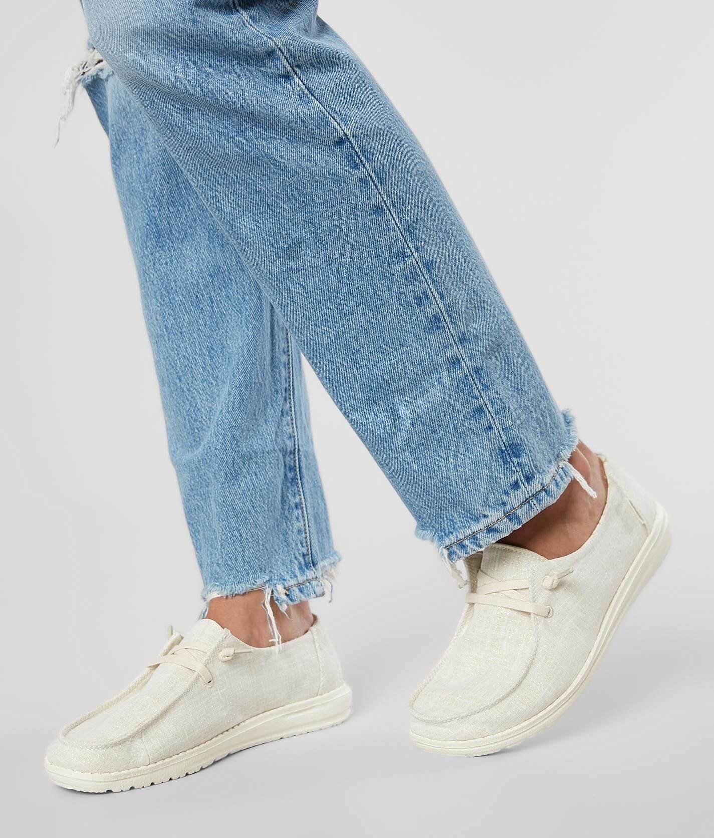 Hey Dude Wendy Sparkling Gold Shoe Women's Shoes in Gold Buckle