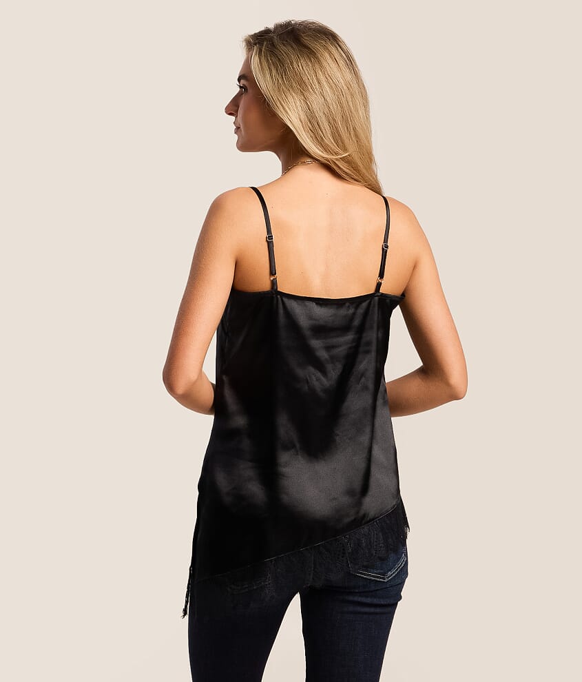 Satin Asymmetrical Tank Top - thumbnail 3