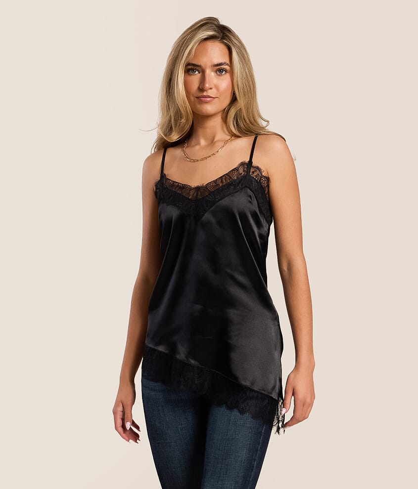 Satin Asymmetrical Tank Top - thumbnail 2