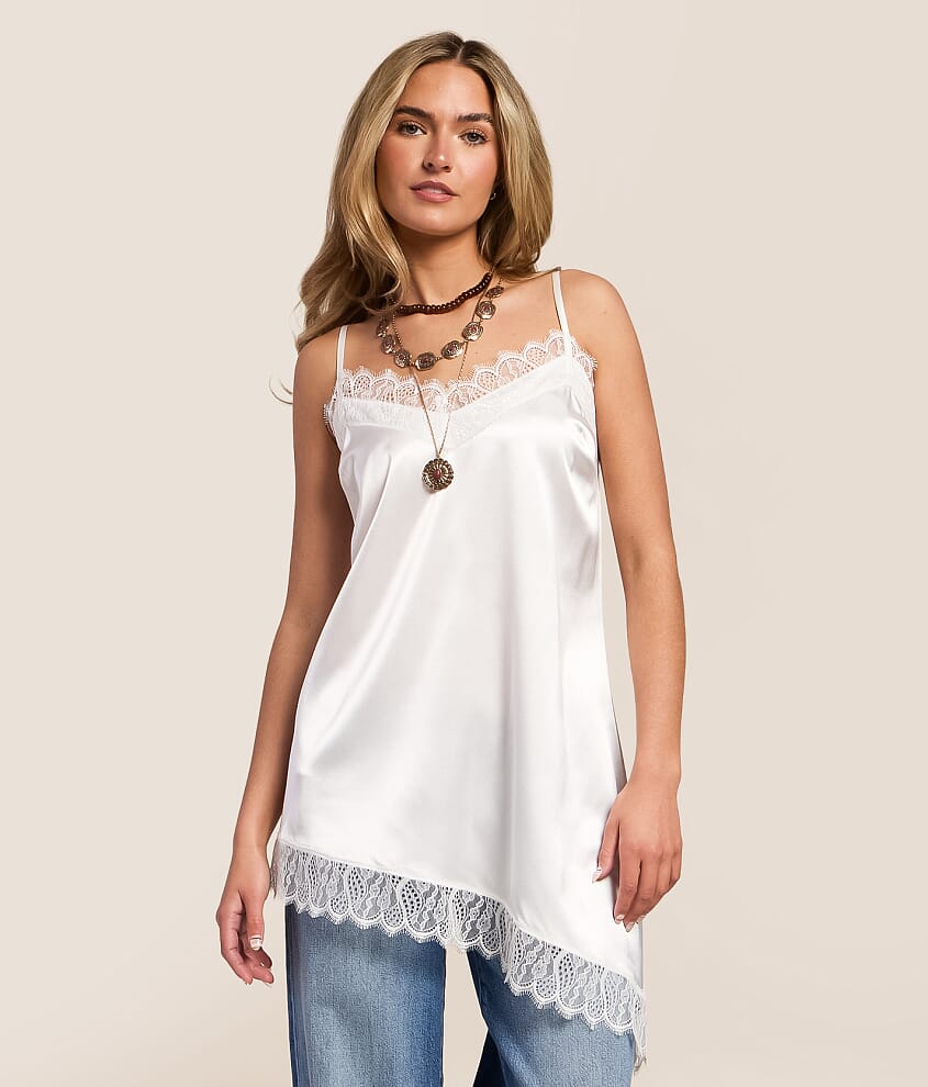 Satin Asymmetrical Tank Top - thumbnail 5