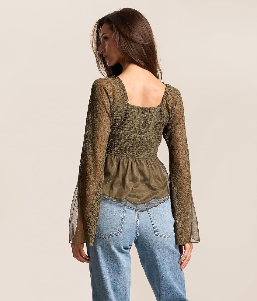 Floral Lace Peplum Top