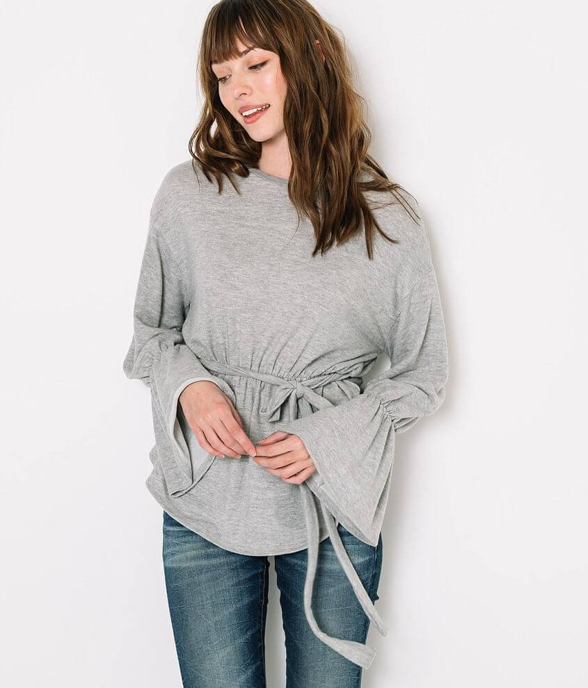 Image of Buckle Black Knit Peplum Top