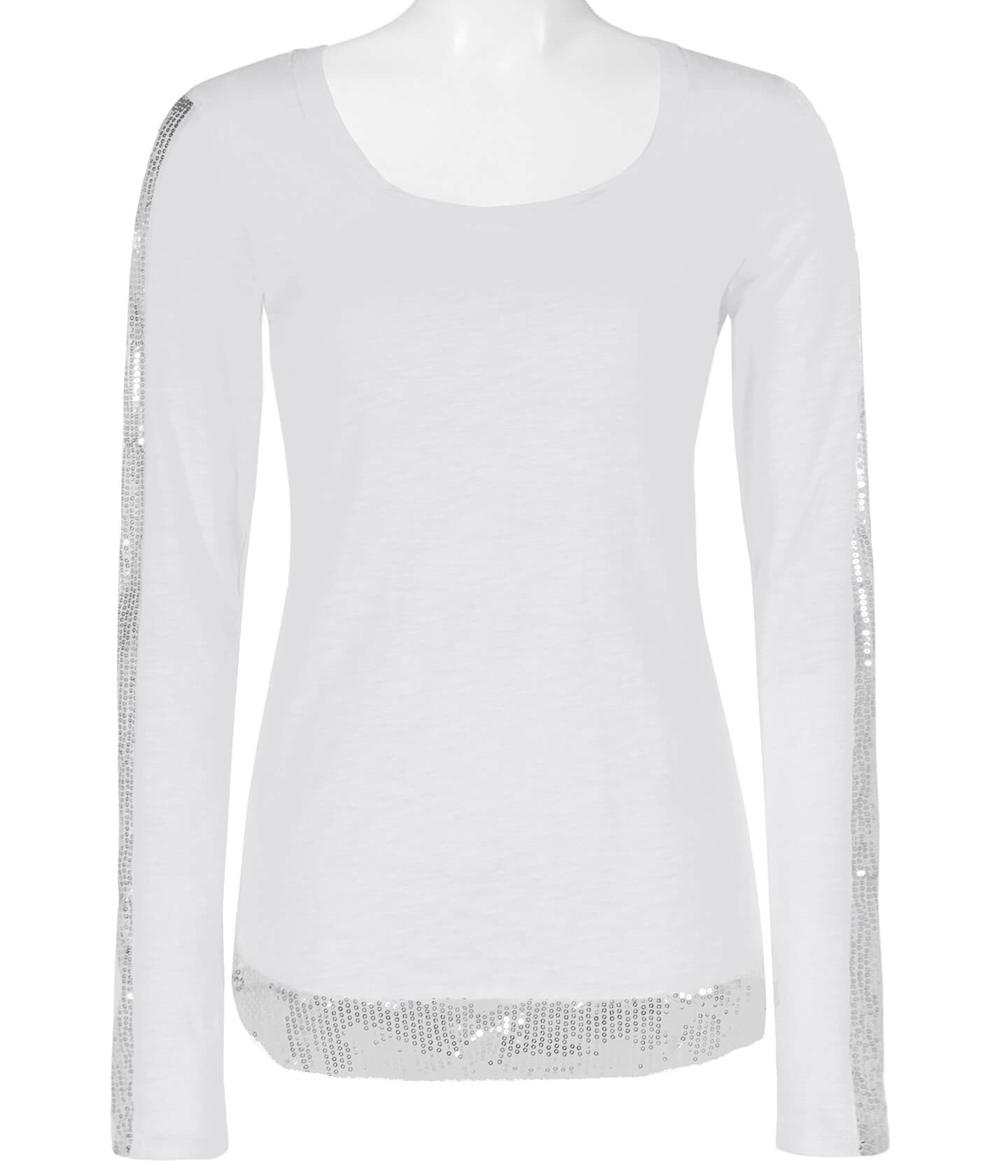 white sequin top long sleeve