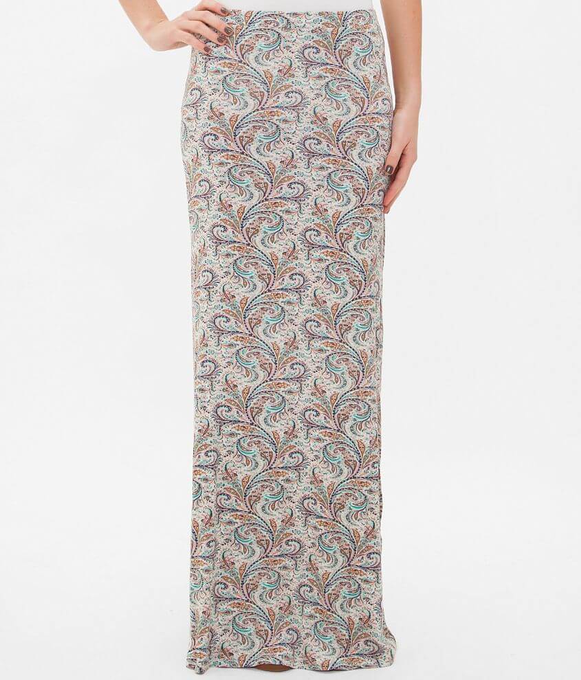 BKE Printed Maxi Skirt front view