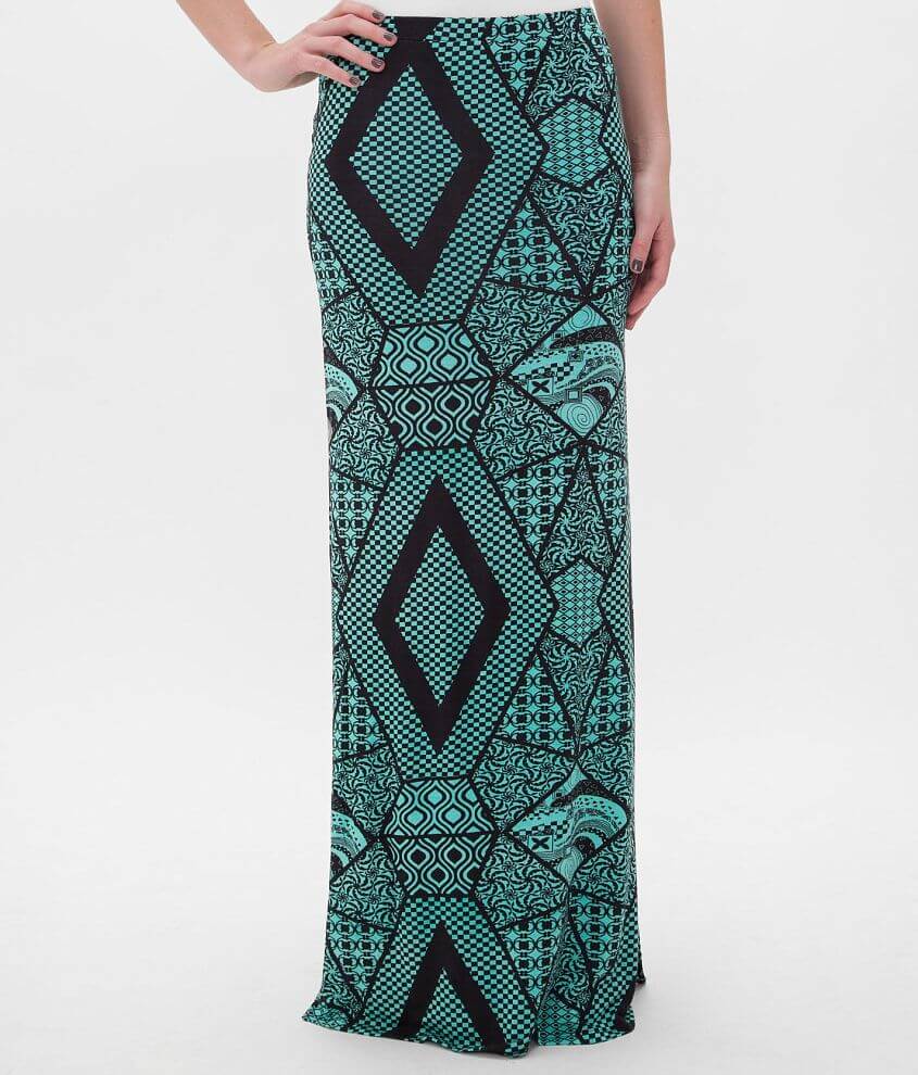 BKE Printed Maxi Skirt front view