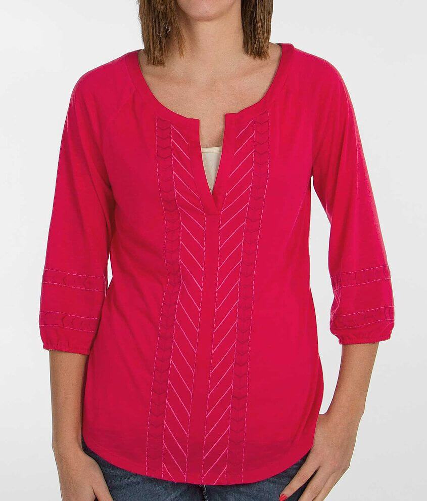 BKE red Embroidered Top front view