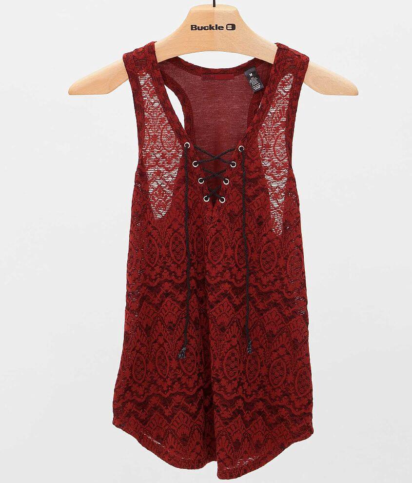 BKE red Jacquard Tank Top front view